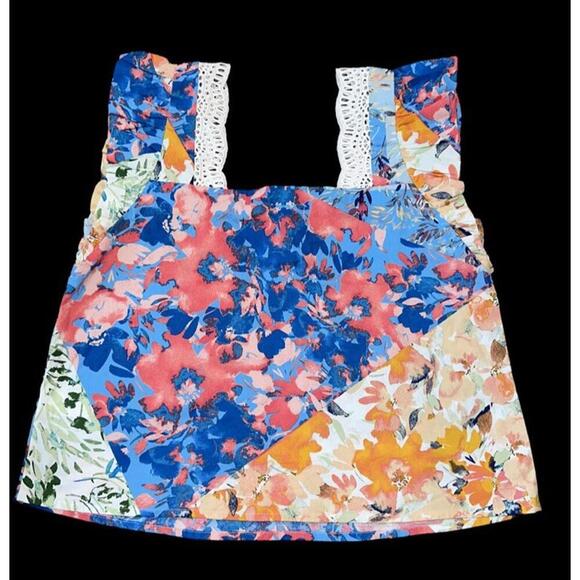 Cupio Blush Colorblock Floral Blouse/Top Size Small. New - Picture 4 of 4